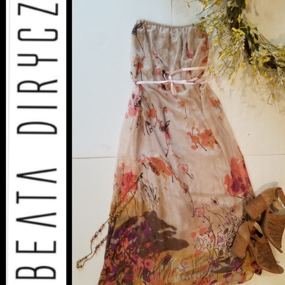 🆕️Beata Dirycz strapless belted maxi